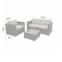 Load image into Gallery viewer, Modular Social 2 Seat Rattan Sofa with Armchair &amp; Coffee Table
