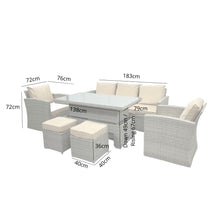 Load image into Gallery viewer, Luna Deluxe with Rising Table Set - Cream Cushions
