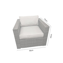 Load image into Gallery viewer, Modular Social 2 Seat Rattan Sofa with Armchair &amp; Coffee Table

