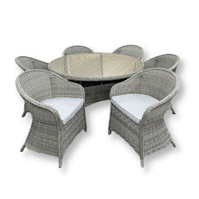 Load image into Gallery viewer, Riviera Round Dining Rattan Set - 6 seater
